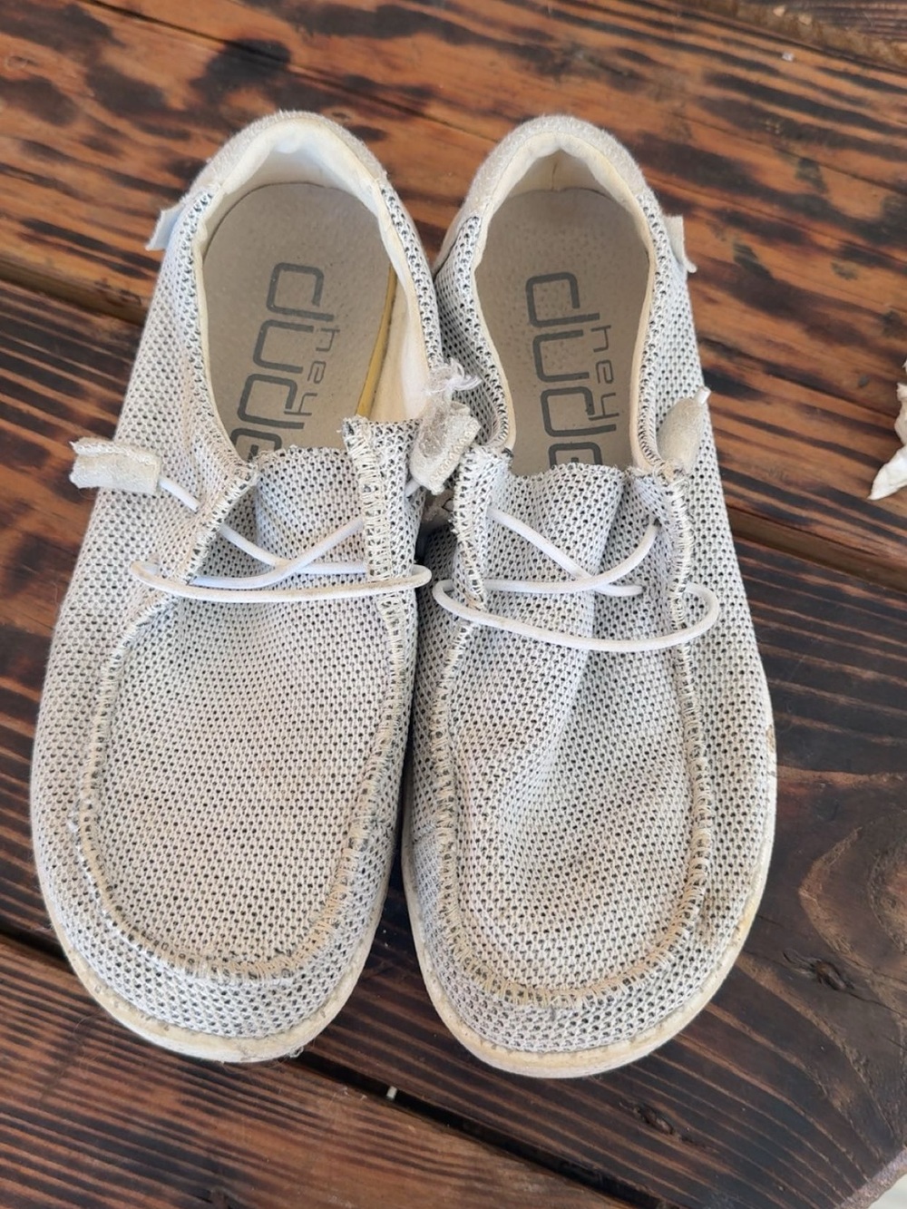 Hey Dude Knit Slip-On Loafers in Light Gray